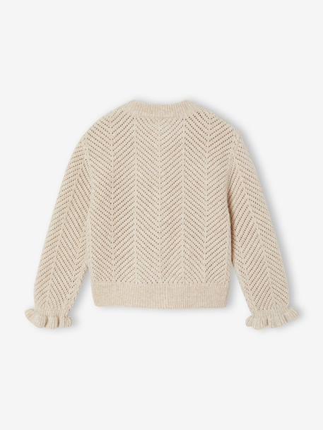 Cardigan with long sleeves for girls beige 