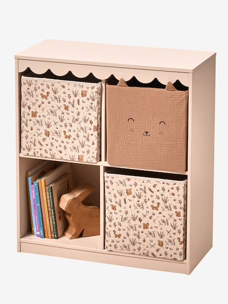 Pack of 3 cotton muslin storage baskets beige 