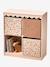 Pack of 3 cotton muslin storage baskets beige 