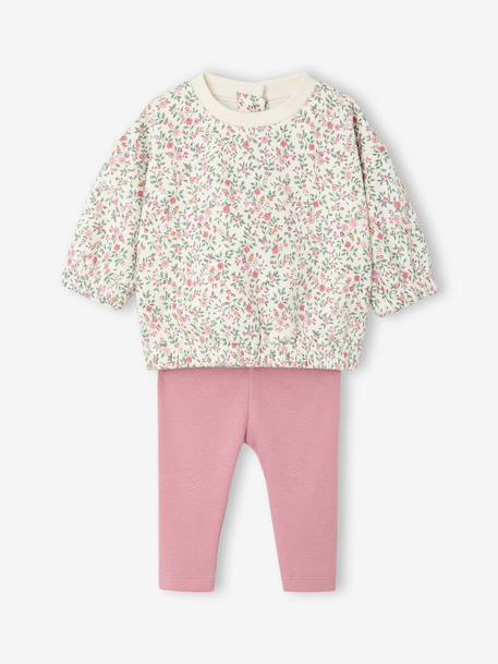 2-piece sweatshirt and trousers set for baby ecru 