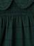 Baby dress in gingham flannel green+terracotta 
