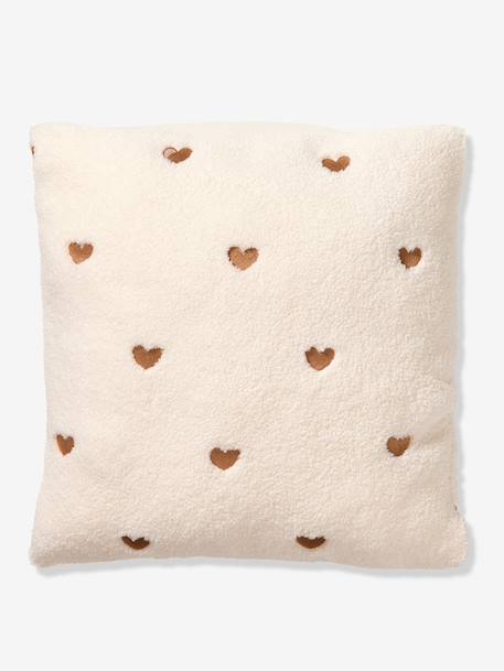 Bouclé heart cushion ecru 