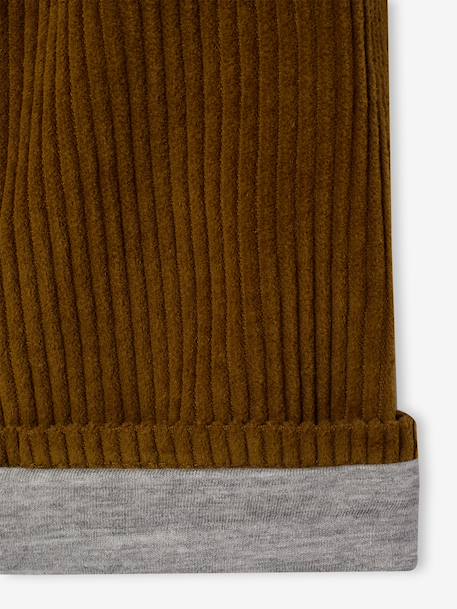 Wide-leg corduroy trousers for boys cappuccino+lichen 