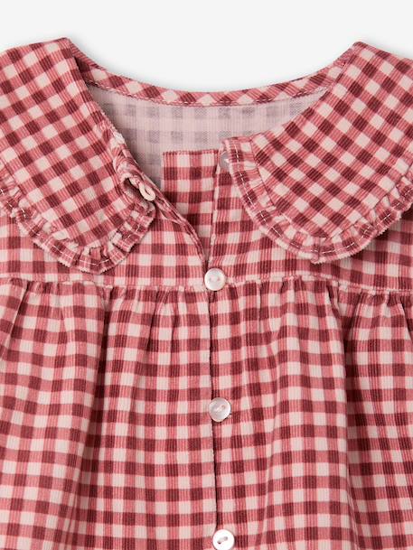 Printed velvet baby blouse rose+vanilla 