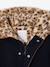 Hooded coat for girls camel+navy blue 