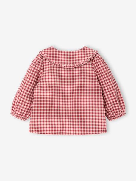 Printed velvet baby blouse rose+vanilla 