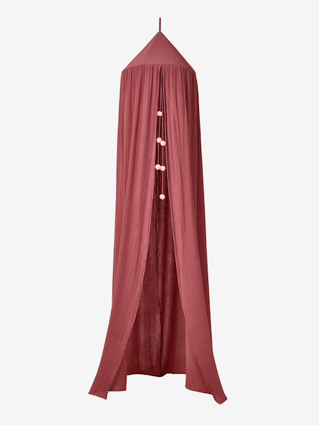 Bed Canopy in Cotton Gauze, EAU DE ROSE Theme cinnamon+Light Pink+rose+sage green+sand beige 