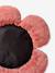XL faux fur flower floor cushion rosy 