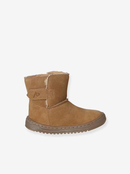 Baby first walking leather boots brown 