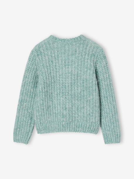 Loose-Fitting Soft Knit Cardigan for Girls marl grey+mint green+petrol blue+purple clover+rose 