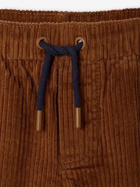 Wide-leg corduroy trousers for boys cappuccino+lichen 