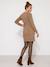 Maternity long-sleeved knit dress taupe 