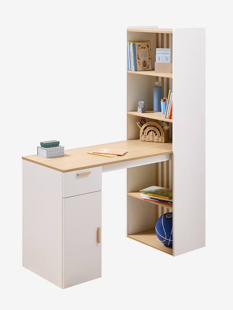 Desk with bookshelf SOREN white 