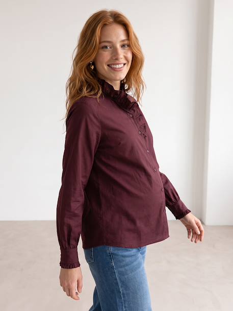 Maternity and nursing shirt plum 