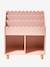 Bookcase - 2 Cubbyholes + Bookshelf, Scallops ecru+rose 