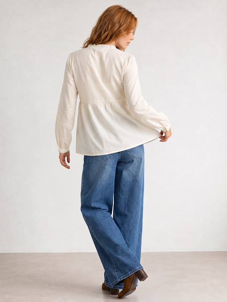 Maternity and nursing blouse ecru 