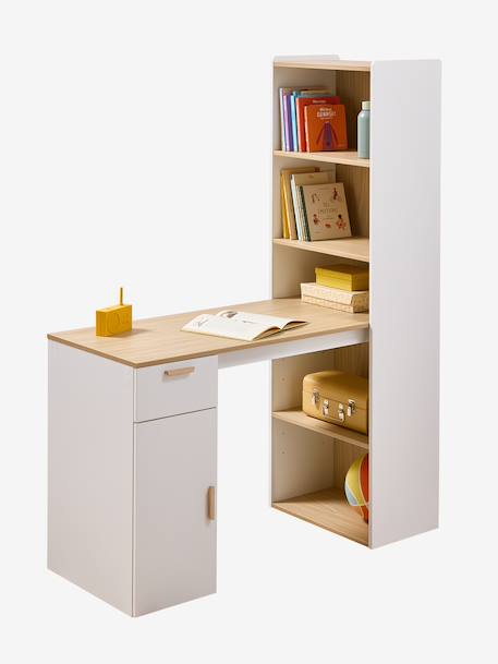 Desk with bookshelf SOREN white 