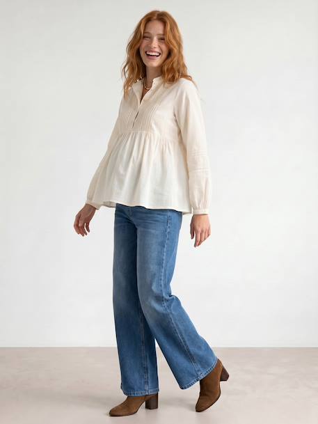 Maternity and nursing blouse ecru 