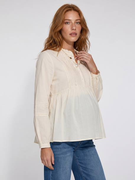 Maternity and nursing blouse ecru 