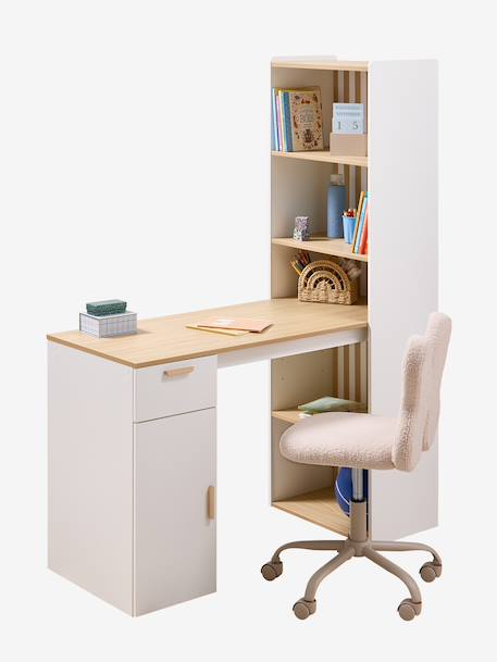 Desk with bookshelf SOREN white 