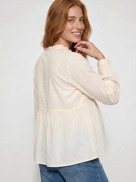 Maternity and nursing blouse ecru 