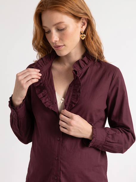 Maternity and nursing shirt plum 