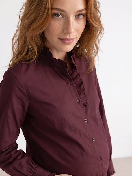 Maternity and nursing shirt plum 