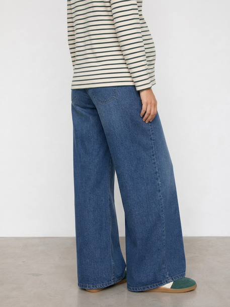 Wide-leg maternity jeans stone 