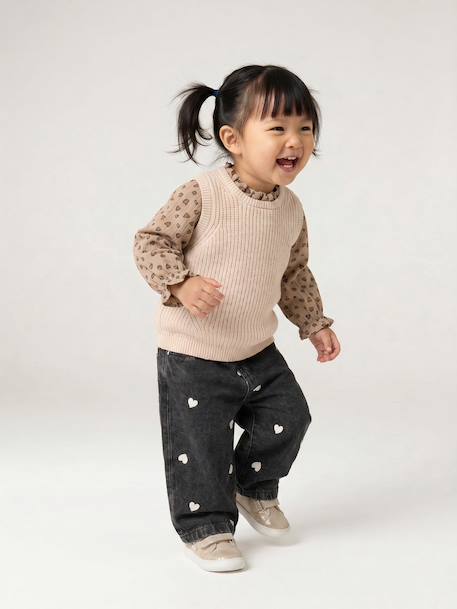 2-in-1 Jumper for Babies ecru+rosy+sky blue 
