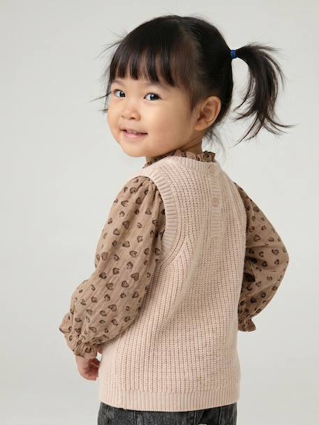 2-in-1 Jumper for Babies ecru+rosy+sky blue 