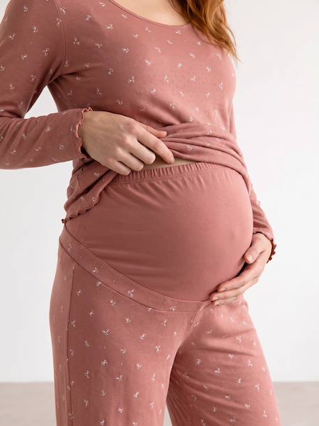 2-piece maternity pyjamas dusky pink 