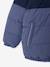 Hooded puffer jacket for boys blue+rust 