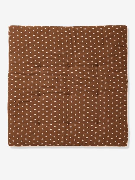 Cotton muslin playpen mat chocolate 