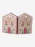 Striped house-shaped Advent Calendar cinnamon 