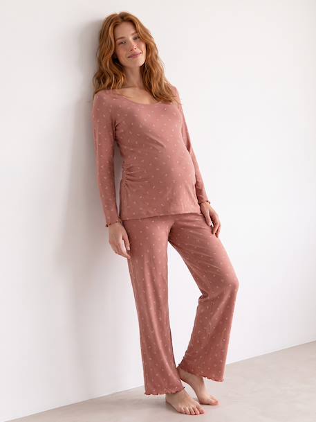 2-piece maternity pyjamas dusky pink 