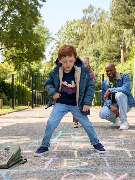 3-in-1 parka with removable inner jacket for boys pecan nut+slate blue 