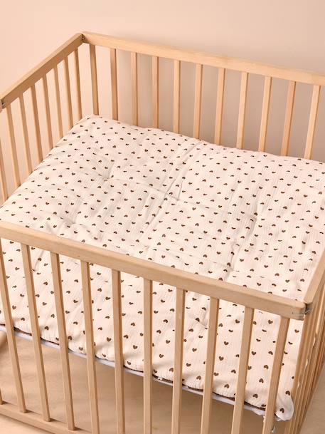 Cotton muslin playpen mat chocolate 