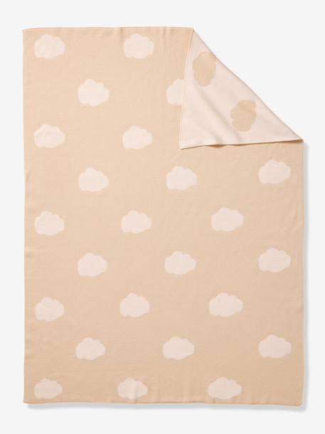 Jacquard cotton baby blanket beige 