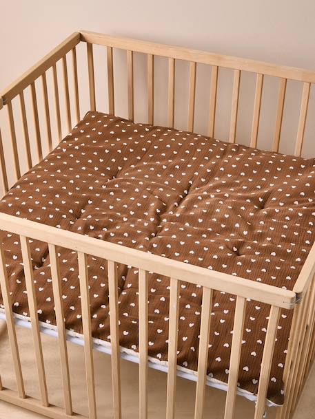 Cotton muslin playpen mat chocolate 