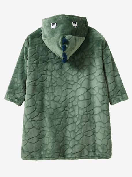Fleece poncho blanket for boys dark green 