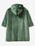 Fleece poncho blanket for boys dark green 