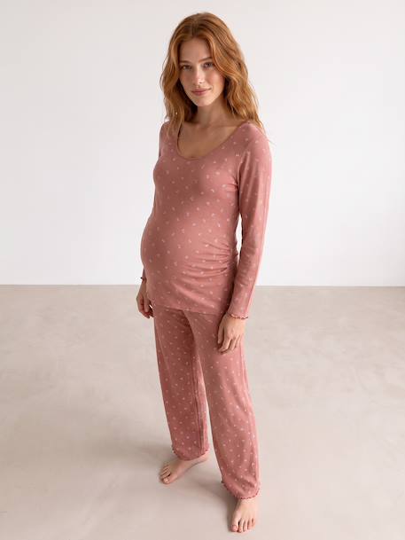 2-piece maternity pyjamas dusky pink 