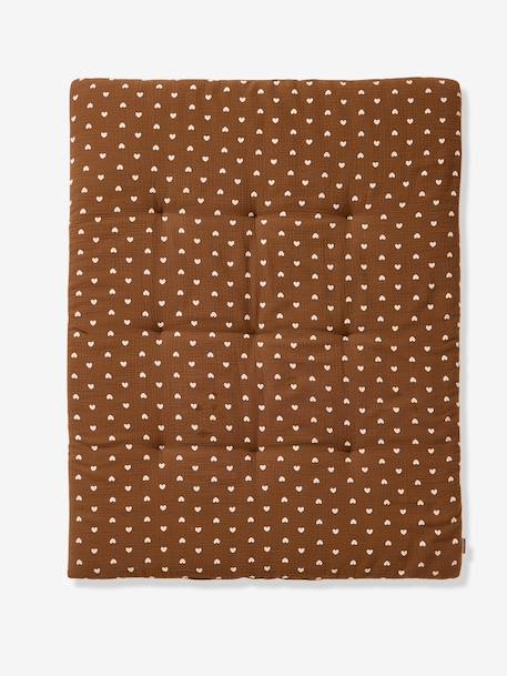 Cotton muslin playpen mat chocolate 
