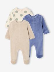 -Pack of 3 baby sleepsuits with back opening