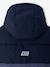 Hooded puffer jacket for boys blue+rust 