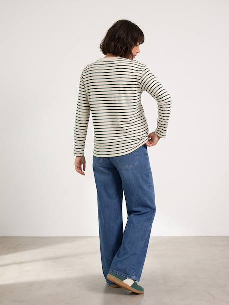 Wide-leg maternity jeans stone 