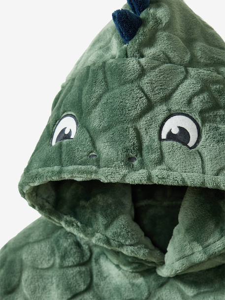 Fleece poncho blanket for boys dark green 