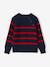 Striped Top for Boys bordeaux red+ecru+ink blue+medium blue+sage green 