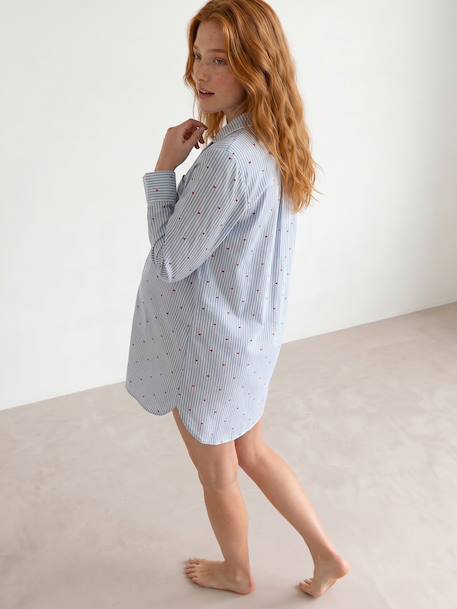 Maternity and nursing nightdress sky blue 