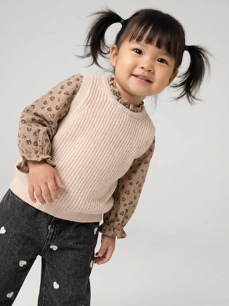 2-in-1 Jumper for Babies ecru+rosy+sky blue 